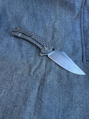 Nicholas Nichols 3.5" Guppy Folder Full Frag Pattern Ti with Magnacut Blade