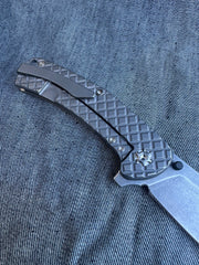 Nicholas Nichols 3.5" Guppy Folder Full Frag Pattern Ti with Magnacut Blade