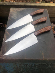 North Carolina USS Battleship Teak - Large Chef's Knife - Nicholas Nichols Knives