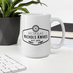 Nicholas Nichols Knives White glossy mug - Nicholas Nichols Knives